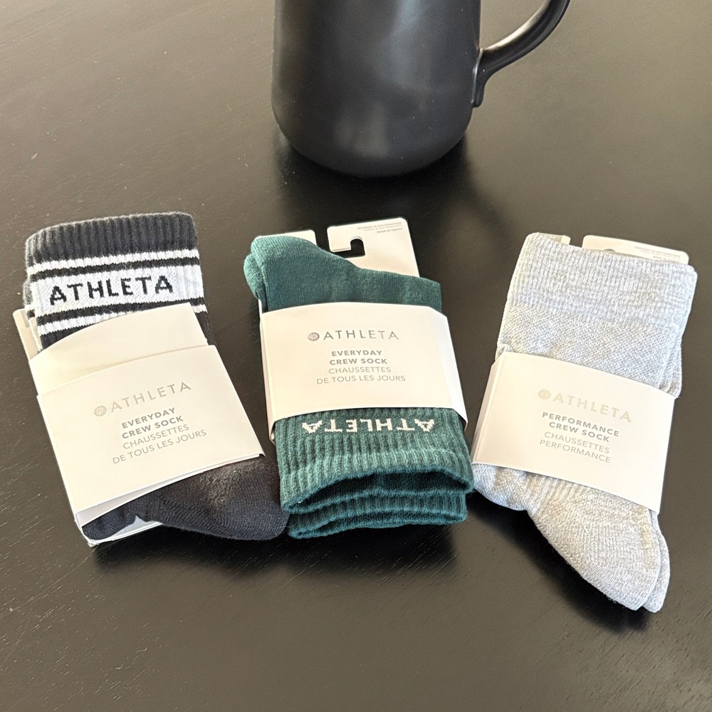 Athleta Women’s Socks - Black, Pine, Gray